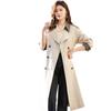 Women's Mid-Length Trench Coat - 2024 Spring/Autumn, Color Block, Fashionable British Style