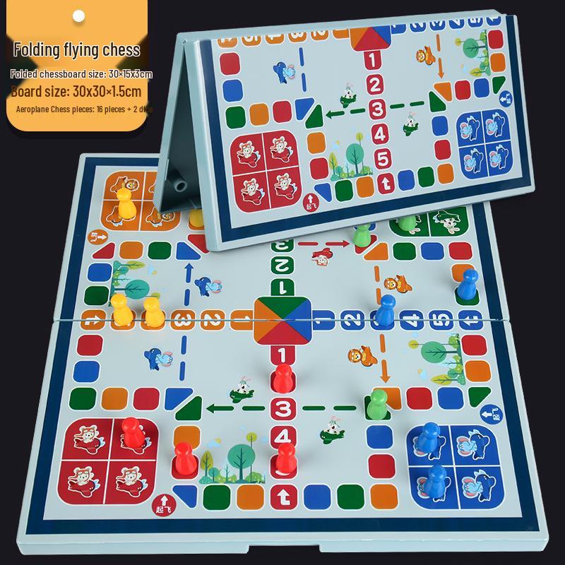 

Го Гомоку и Людо Портативный шахматный набор для начинающих и детей - Черно-белая доска два в одном