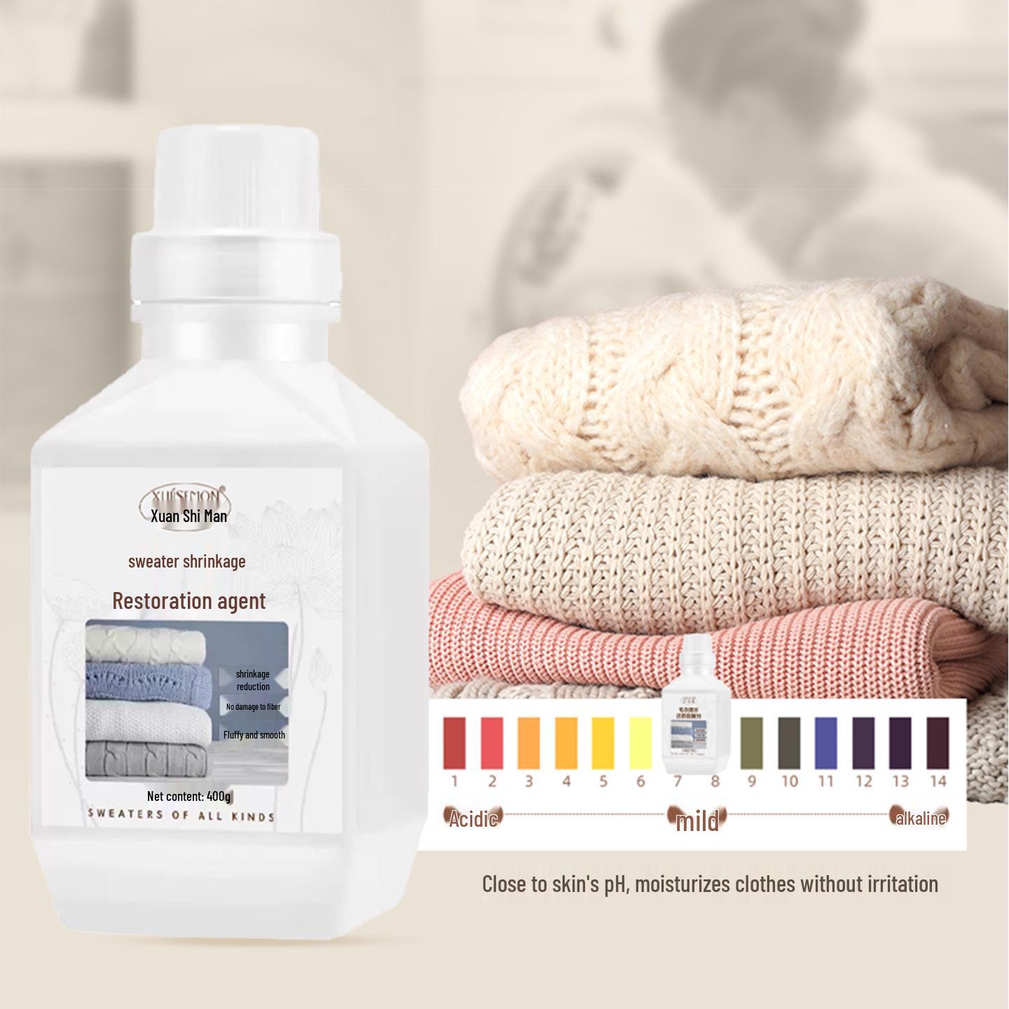 

Відновлювач усадки вовняного светра Xuan Shiman: Пухкий пом якшуючий та антистатичний рідкий засіб для прання. No