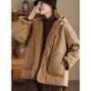 Winter Fleece Lined Puffer Jacket Women's Fashion Hooded Thick Cotton Jacket Warm Cotton Coat