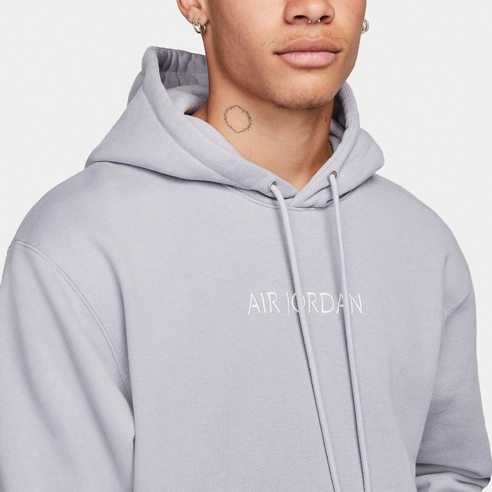 Jordan Solid Long Sleeve Hoodie Men Tops Light-Grey White DO6095-054