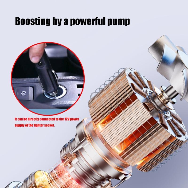 Portable Digital Tire Inflator Pump High Efficiency Tire Fast Inflation Easy Storage for Car Starting Device Maintenance