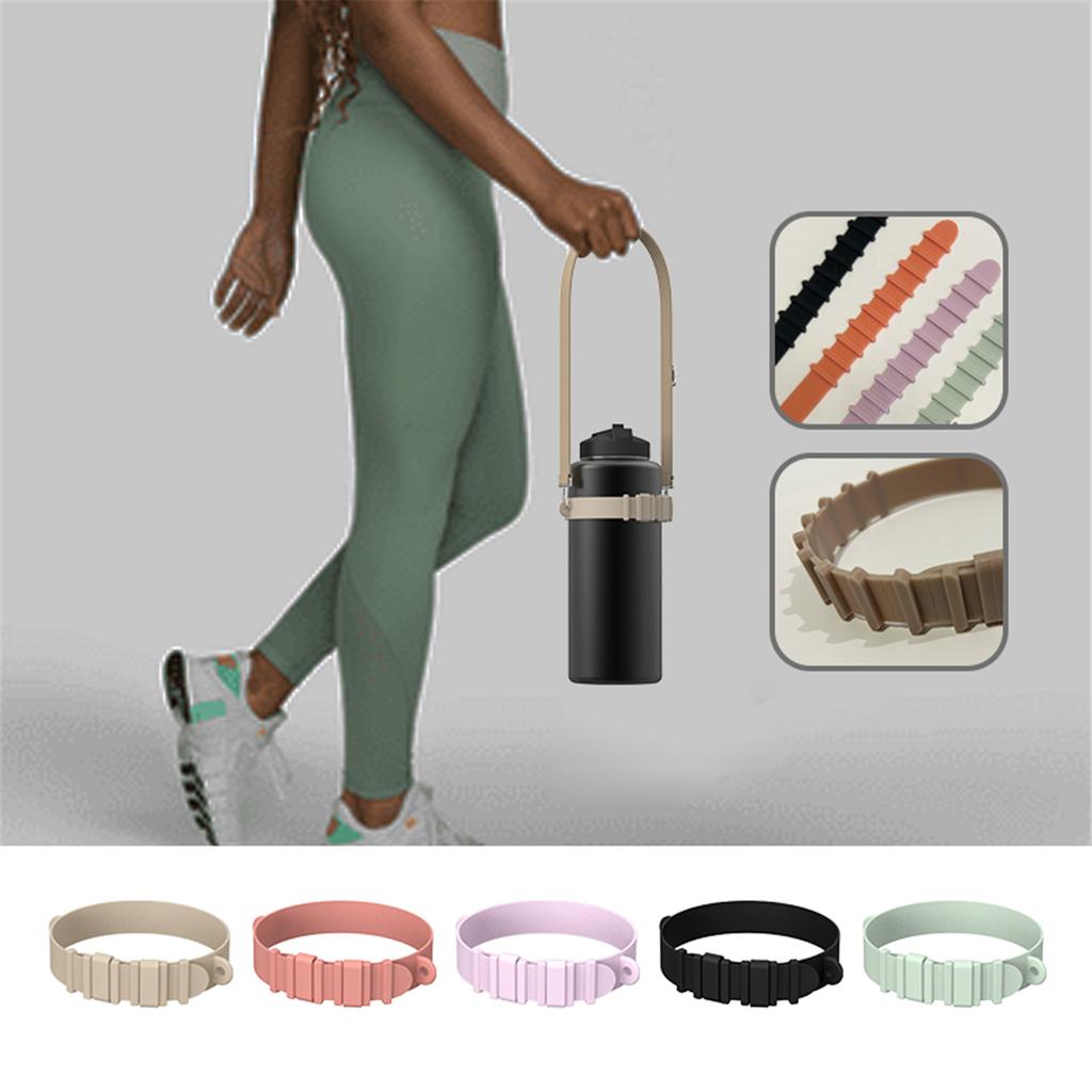 Water Bottle Handle Silicone Sling Holder with Shoulder Strap Fit Most Bottles Universal Bottle Lanyard Adjustable Strap