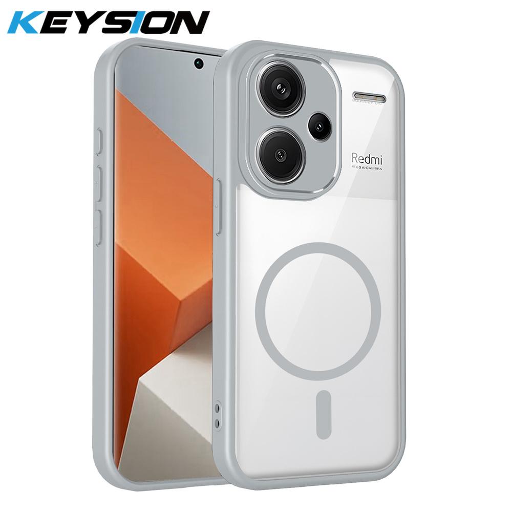 

KEYSION Transparent Magnetic Phone Case for Redmi Note 13 Pro 4G 13 5G HD Clear Shockproof Back Cover for Redmi Note 13 Pro+ 5G for Redmi Note 13 Pro+ 5G