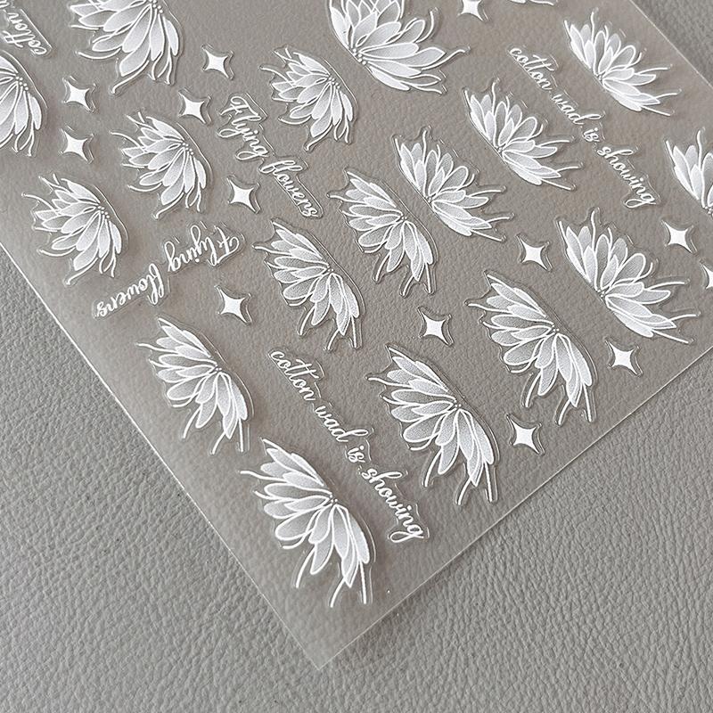 Tianyi Butterfly Flower Nail Stickers Four Star Exquisite Light Luxury Style Flat With Adhesive Nail Decorations