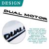 DQMN8 3D Raised DUAL MOTOR Emblem for Tesla Model 3 Y X S,Car Rear Trunk ABS Decal Emblem Stickers Automobile Refitting Mark