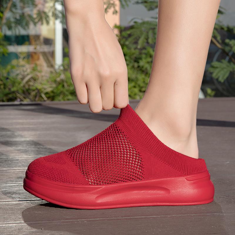 Breathable Mesh Couple Casual Shoes Knitted Lightweight Slippers Slip-on Daily Loafers for Walking Traveling Size 36-45