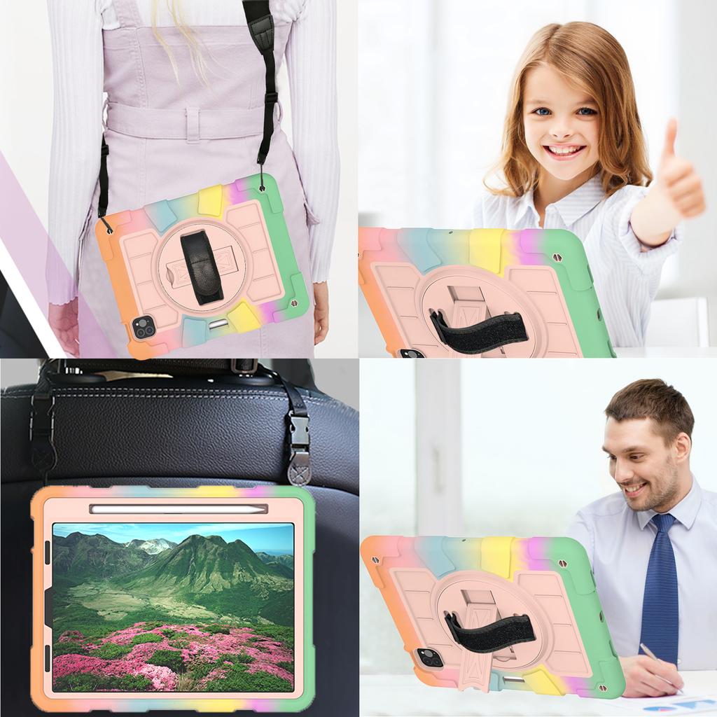 360 Rotating Case Universal for IPad Pro 11 2018 2020 2021 2022 Air 4 5 10.9 Kickstand Cover Shockproof with Hand Shoulder Strap