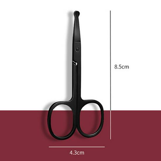 Men's German Nose Hair Trimming Set: High-Grade Round-Tip Scissors and Manual Trimmer