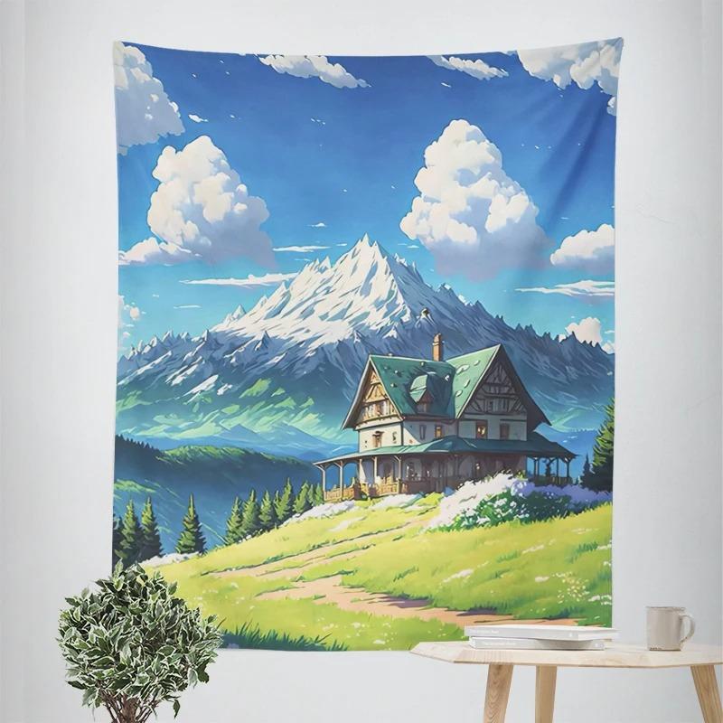 Oil Painting Landscape Beautiful Decorative Tapestry Home Wall Decoration Office Living Room Tapestry
