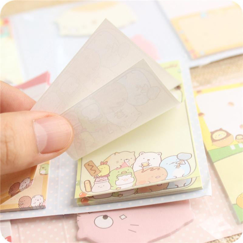 1pcs Cute Cartoon Memo Pad Lovely Bunny 6 Fold Self Adhesive Sticky Notes Diary Planner Stickers Office School