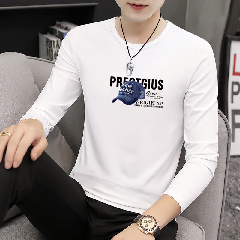 

Мужские футболки с длинным рукавом и круглым вырезом — модные бренды премиум-класса для весны, осени и зимы. M (85-100 jin)