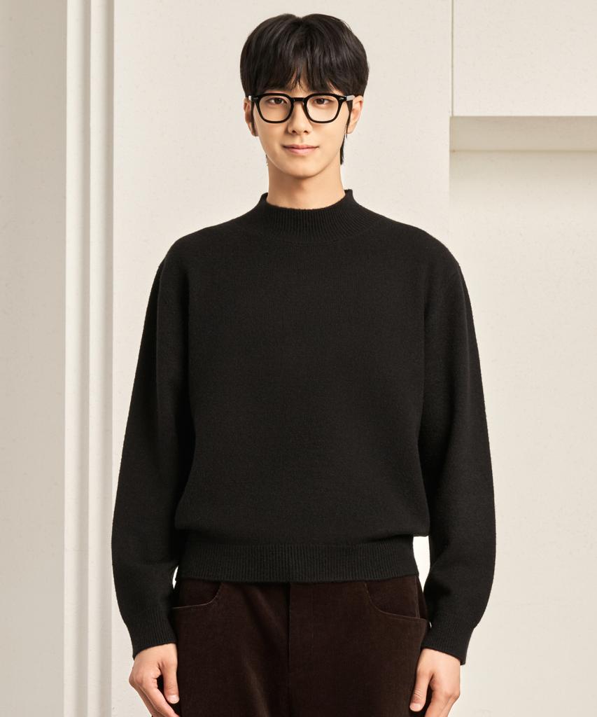 HYOJI Fw Soft Touch Mock Neck Crop Knit (4 Colors)
