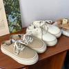 Half-drag canvas shoes women's 2025 new spring retro two-wear cloth shoes women's Hong Kong-style versatile board shoes ins tide