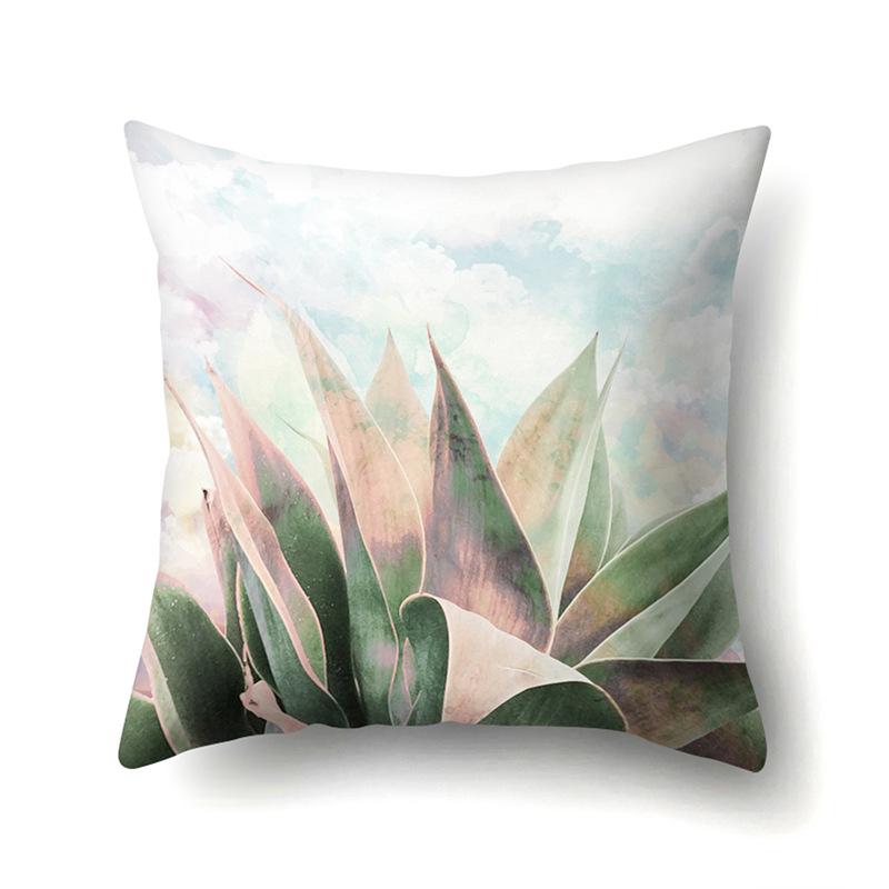 Polyester Kissenbezug Dekorative Blumen Haus Pflanze Druck Kissenbezug Lendenkissen Sofa Kissenbezug