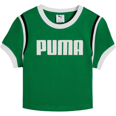 Future Archive Graphic Fashion Versatile Color Block Short Sleeve T-Shirt Women Tops Green 631946-86
