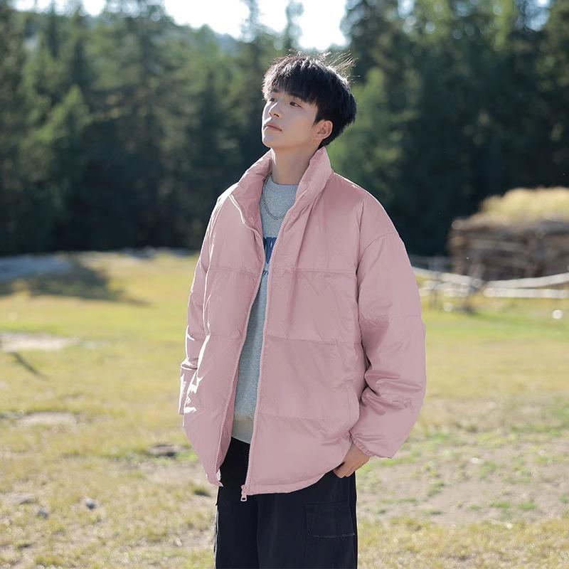 Light and Thin Standing Collar Down Jacket for Men's New Winter Bread Jacket Loose Warm Casual Jacket