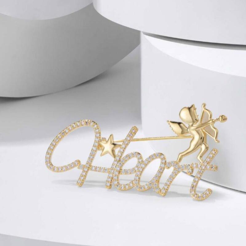 Cute Rhinestone Letter Brooches Women Men English Word Love Party Office Brooch Pins Bridal Fashion Jewelry Gifts