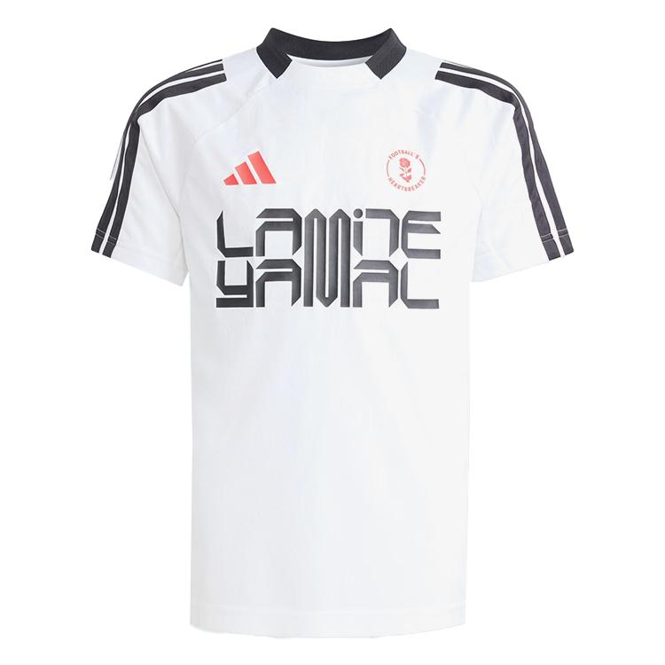Adidas Kids Sportswear Lamine Yamal Training Football Crew Neck Striped Short Sleeve Men tops KD6433 140