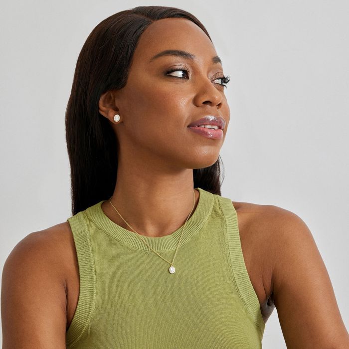 Collier Luxenter en argent 925 avec zirconfinition en or jaune 18K - Imrak