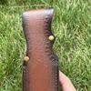24 cm feststehender Messerhalter mit gerader Klinge, Spaltleder, geprägte Scheide aus Rindsleder, universelle Messerhülle für Jagdmesserholster