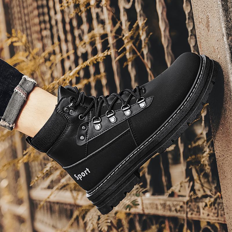 Mocassins tendance Chaussure montante Chaussure de sport à plateforme Baskets décontractées Chaussures décontractées en cuir Sport et loisirs Antidérapantes Bottes hautes Nouveau