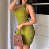 Women's Textured One-Shoulder Bodycon Party Dress