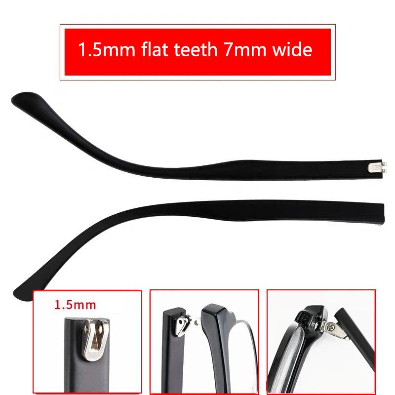 1Pair Eyeglasses Temple Arm Double Tooth Flat Teeth Tr90 Eyeglasses Replacement Anti-Slip Leg Glasses Repair Accessories