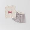 Cute Cartoon Tank Top & Casual Shorts Set for Baby Boys, Lightweight Summer Outfit for Infants & Toddlers, Class A.