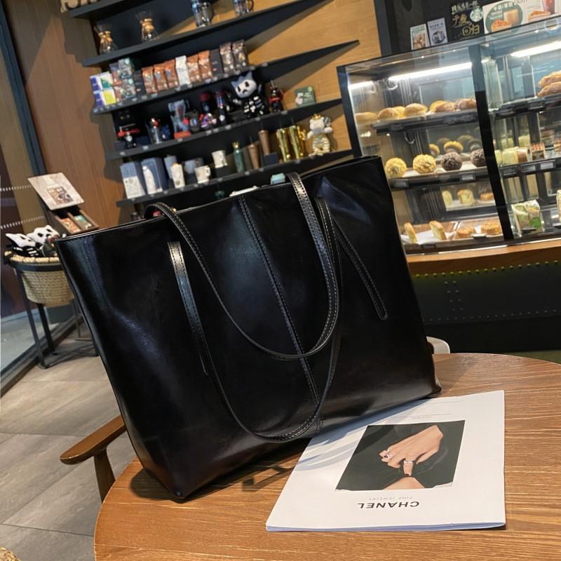 Factory Leather Large-capacity Commuting Fashionable Tote Bag Women's Cowhide Portable One-shoulder Cross-body Underarm