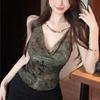 Spring and Summer Women's New South East Asia Style Hot Girls Sexy Slim Backless Swinging Neck Sling Vest Sleeveless Top