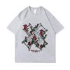 Camiseta de Algodón de Manga Corta Estampado de Calavera XPLR Y2K Sam y Colby Unisex Tops Casuales