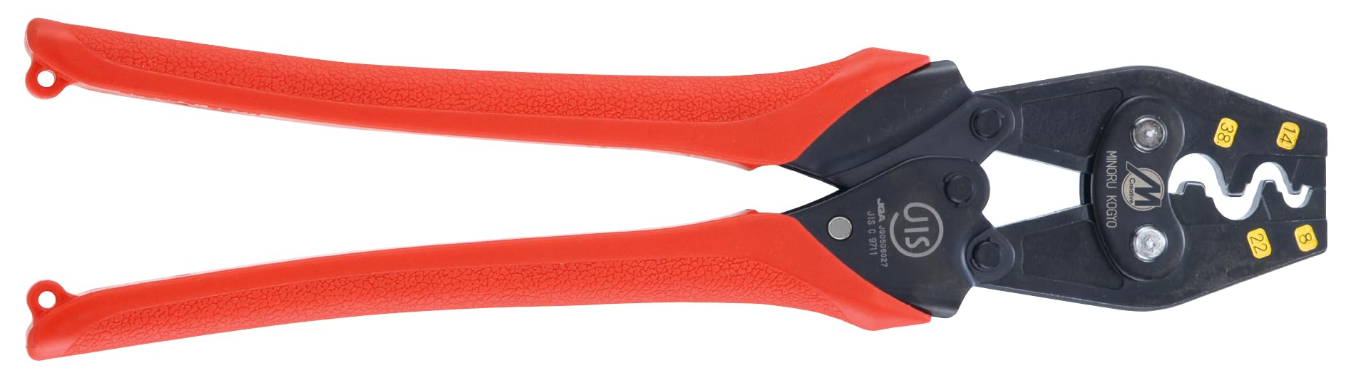 

Minoru Industrial Crimping Crimping Pliers bare crimp terminals and JIS MC10H038J M-Creative Tool, (for sleeves) 8, 14, 22, 38,