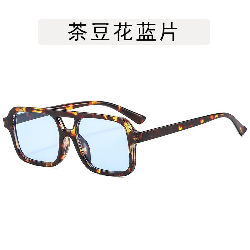 European American Style Sun Glasses for Women Square Shape Double Bridge Sunglasses Women Travelling Hiking Man Sunglass