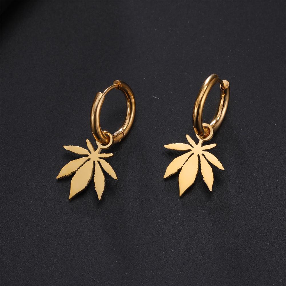 My Shape Lovely Flower Hoop Earrings for Women Gifts Stainless Steel Heart Sun Maple Leaves Earrings Fashion Jewelry Wholesale