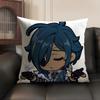 Kaeya Cute Cute Genshin Impact Cushion Cover Natural Linen Organic Fabric DoubleSided Printing Sofa Home Decor Gift Pillow Case