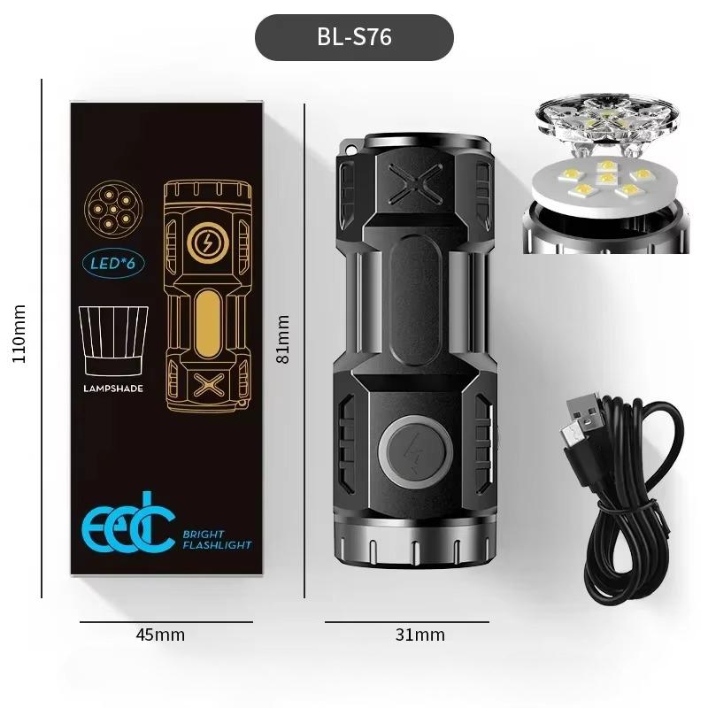 Starke Licht LED Taschenlampe Wiederaufladbar Superhell Notfall Outdoor Arbeitslampe mit Magnetischem Seitenlicht Mini Stiftclip Licht