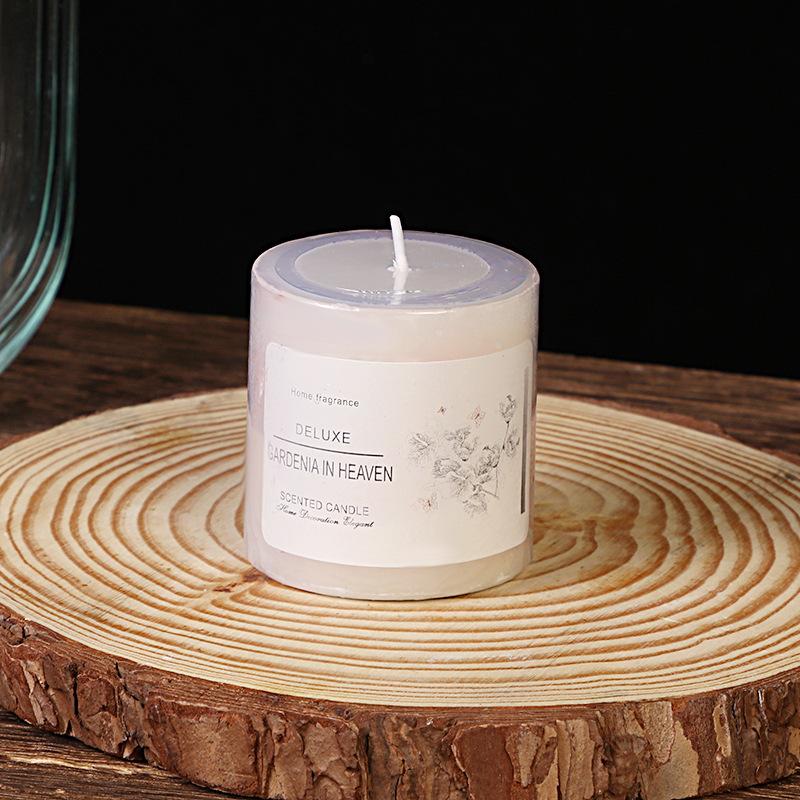 

Classic European Style Ivory White Large Cylinder Scented Candle Wedding Hotel Decoration Unscented Rod Wax 5 * 5cm Paradise Gardenia