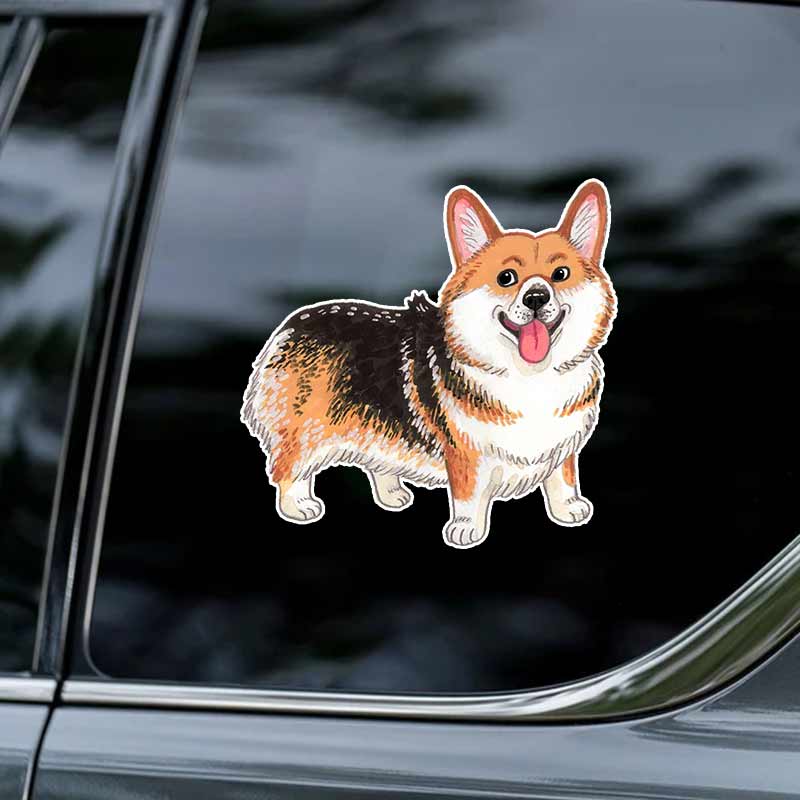 Corgi Pet Dog Car Stickers Waterproof Vinyl Decals Auto Body Window Bumper Decor Motorcycle Helmet Stickers TM207
