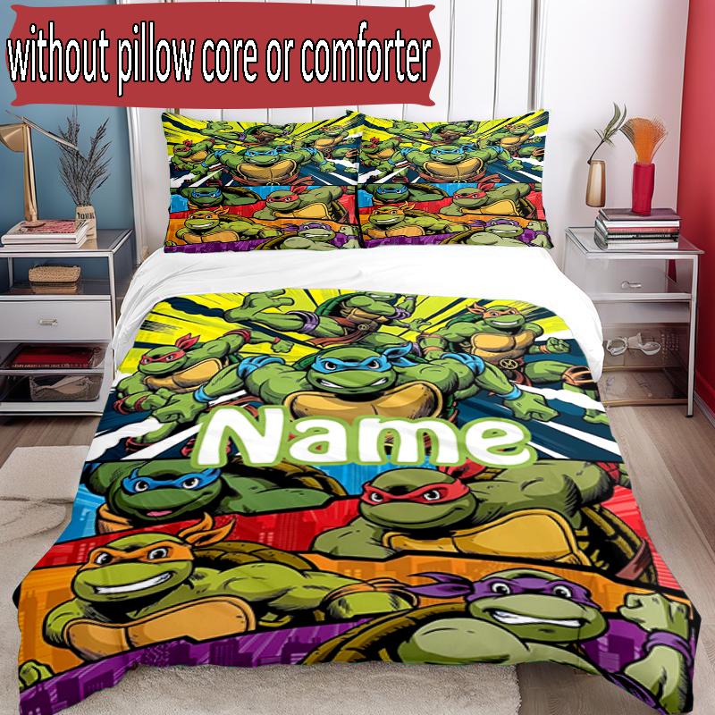 3-teiliges Bettbezug-Set (1 * Bettbezug + 2 * Kissenbezug, ohne Kern), Benutzerdefiniertes Namens-Gamer-Muster Bettwäscheset, Schlafzimmer-Dekoration Geschenk für Zuhause