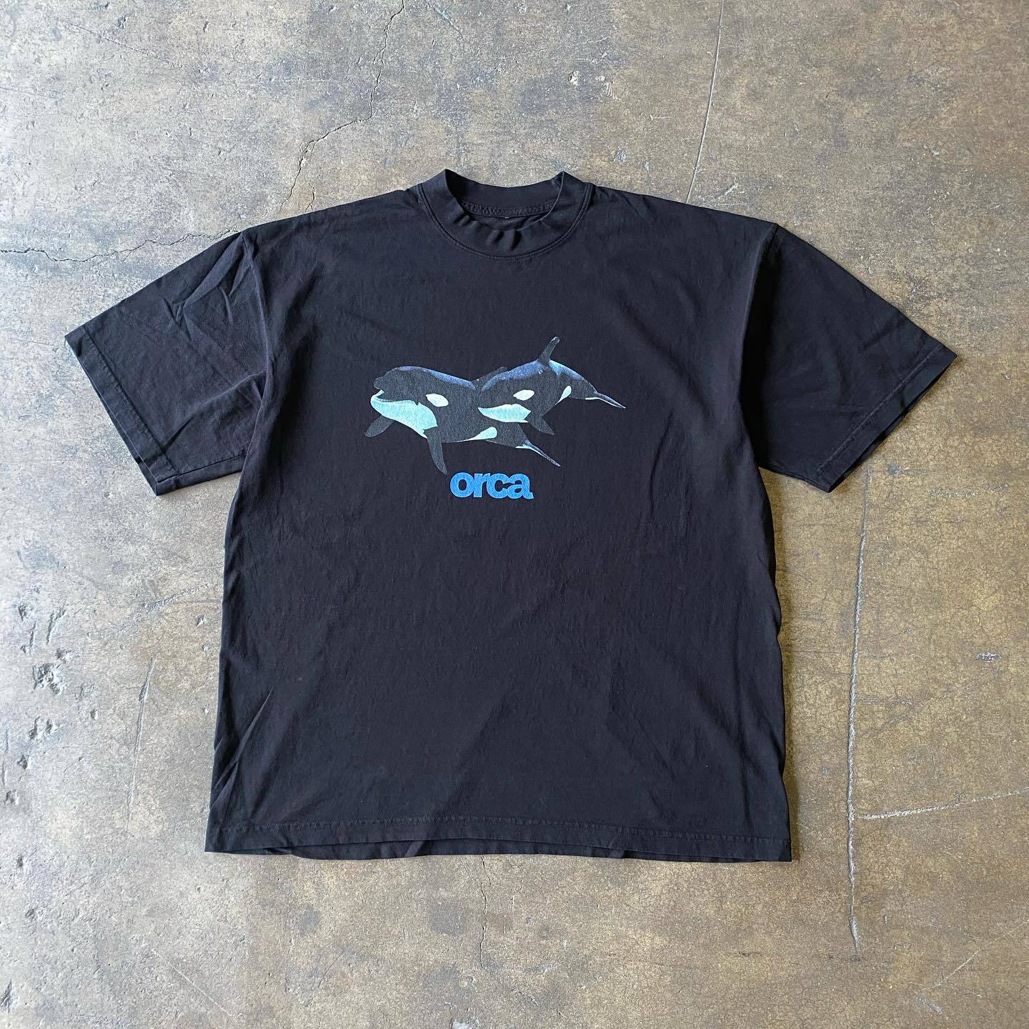

Big News That Won t Be Revealed! The New Summer Orca Short-sleeved T-shirt with A Creative and Niche Design of Two Orca Whales 4XL