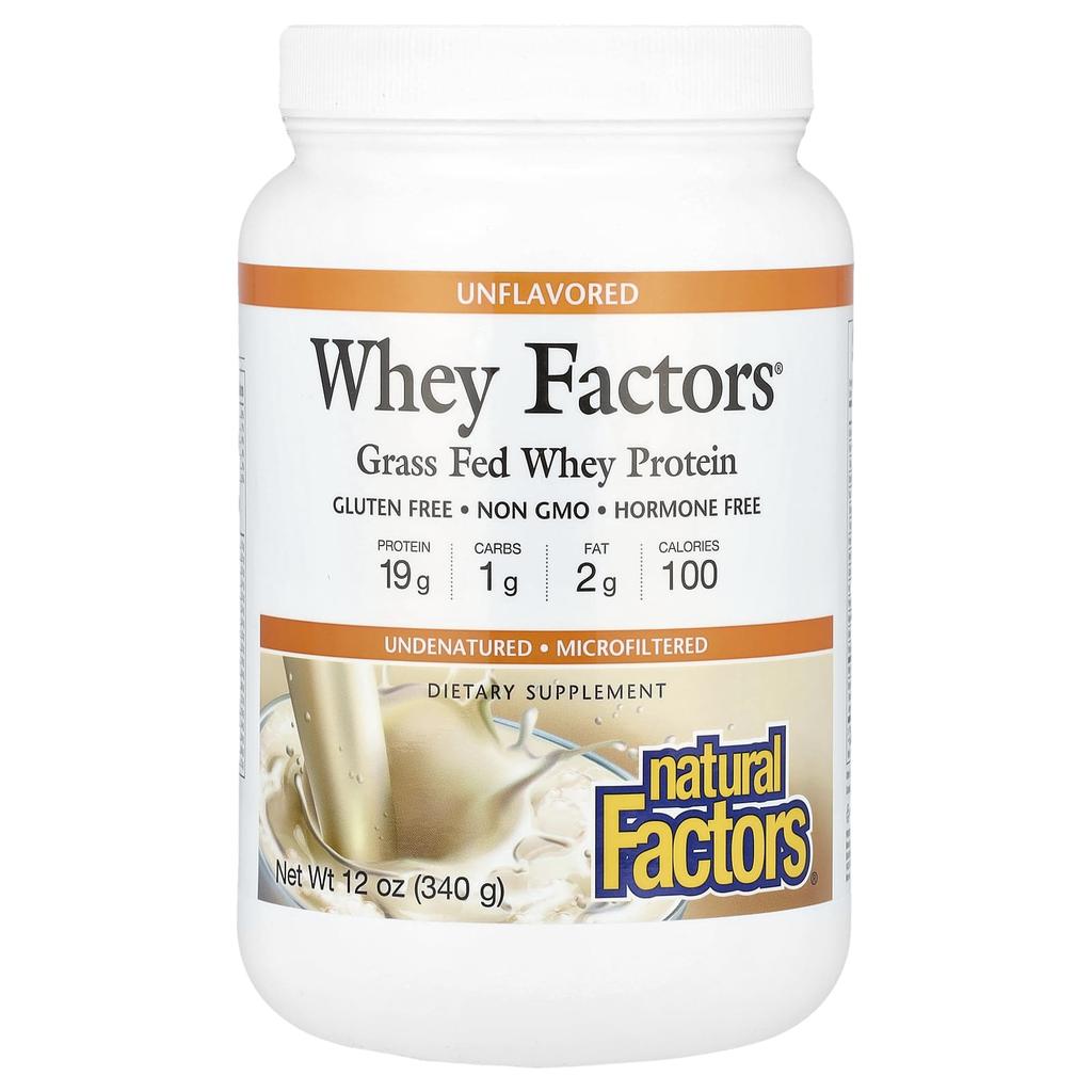 Whey Factors, Grass-Fed Whey Protein, Unflavored, 340G (12Oz)