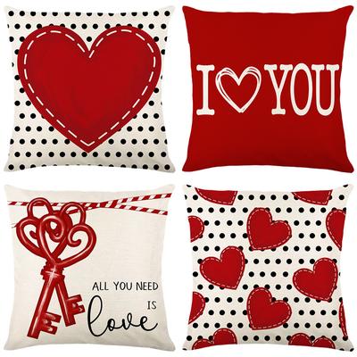 Valentine's Day Pillow Cover Love Pillow Cover Living Room Sofa Decoration Pillow Cover Linen