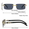 Fashion Cheetah Retro Sunglasses Ocean Lens UV400 Rimless Shades Clear Sun Glasses for Women & Men