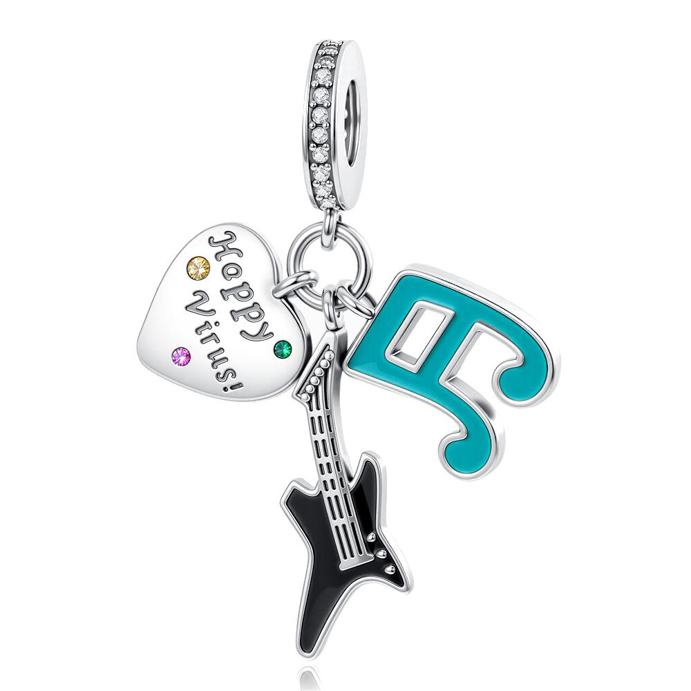 Original Charms Beads Copper Music Casual Series Collection Headphones Guitar Charms Decorative Pendant For Woman's Making Jewelry