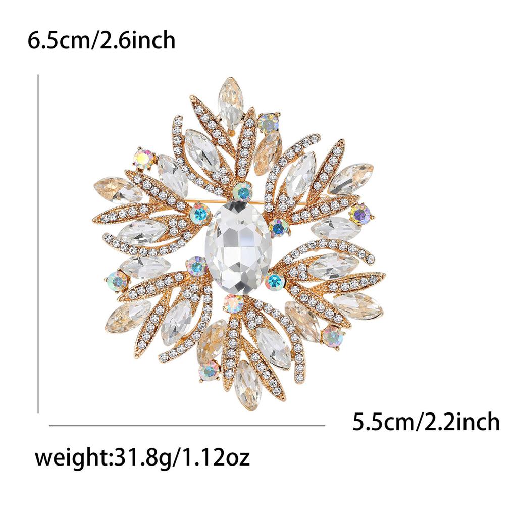 Women Glass Brooch Rhinestone Shining Boutique Decoration Badges Pins