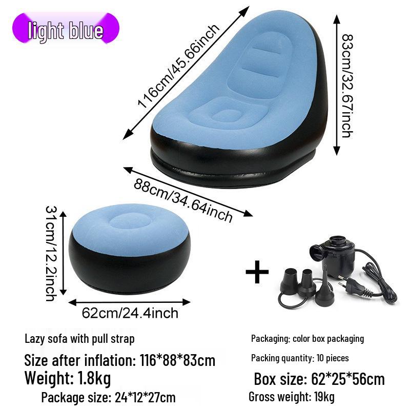 Inflatable Flocking Lazy Sofa Seat for Living Room