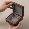Exquisite Black Walnut Velvet Jewelry Box: Solid Wood Storage for Rings and Earrings