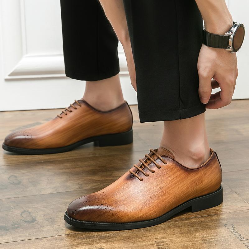 Mode Hommes Marque de Luxe Négociation d'Affaires Rendez-vous Soirée Formelle Chaussures Sociales Bureau Chaussures Oxford de Haute Qualité Confort Chaussures Polyvalentes