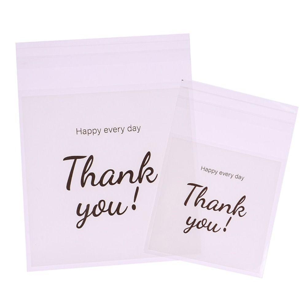 100pcs Waterproof Thank You Self Adhesive Bags Self Adhesive Cookie Candy Bags  Kids